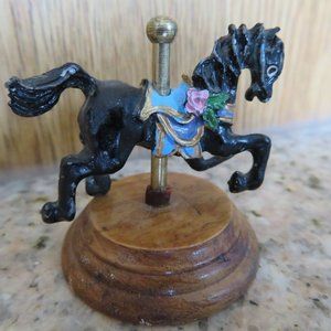 Vintage Carousel Horse Figurine Diecast Metal (90V)